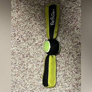 Pet Pride Tennis Ball Tug Toy – Green & Black